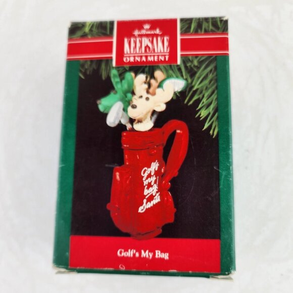 Hallmark Keepsake Handcrafted Golf's My Bag Christmas Ornament 1990 - Picture 6 of 7